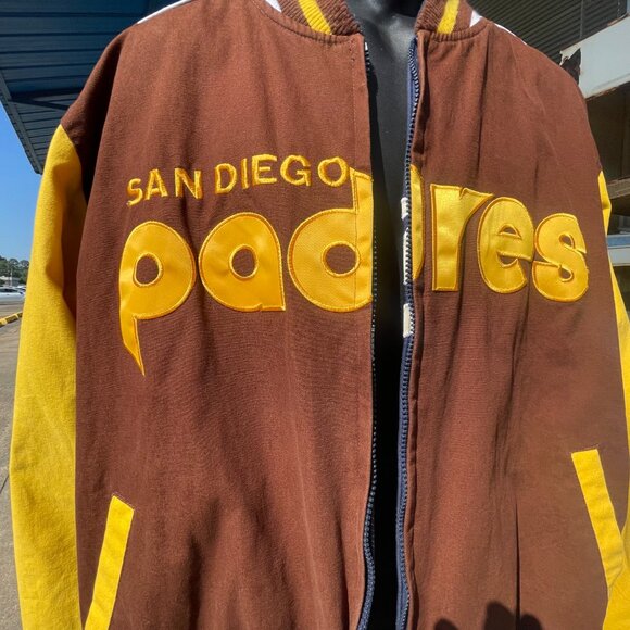 Men's XL Vintage Reversible San Diego Padres Bomber Jacket - Picture 14 of 16